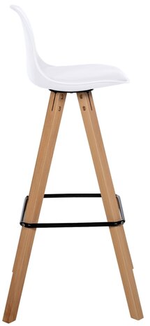 Barkruk Cirbon Kunstleer Vierkant natuur, Wit