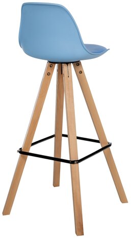 Barstoel Cirbon Kunstleer Vierkant natuur, Blauw