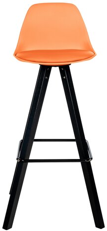 Barstoel Cirbon Kunstleer Vierkant zwart, Oranje