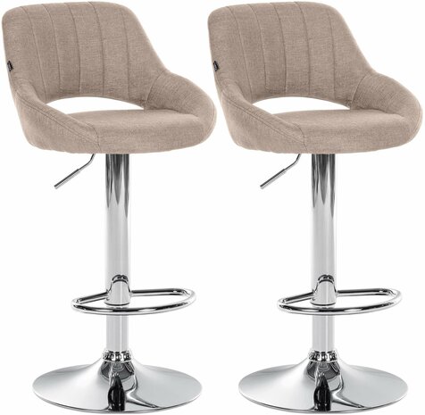 2-delige set barkrukken Melit Stof C, Taupe