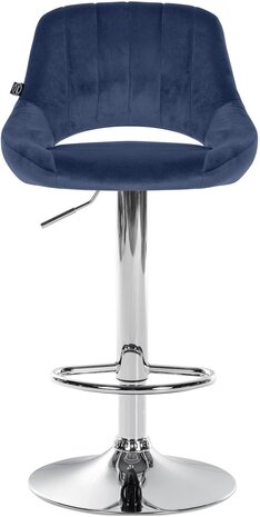 2-delige set barkrukken Melit fluweel C, Blauw
