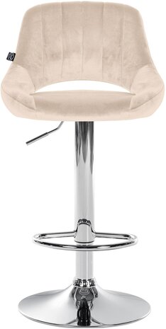 2-delige set barkrukken Melit fluweel C, Creme