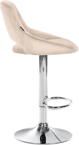 2-delige set barkrukken Melit fluweel C, Creme