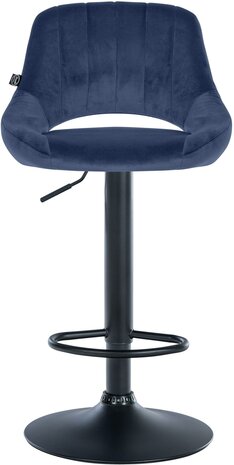 2-delige set barkrukken Melit fluweel B, Blauw