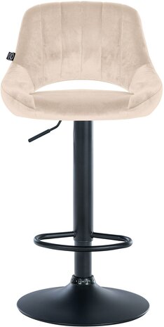 2-delige set barkrukken Melit fluweel B, Creme
