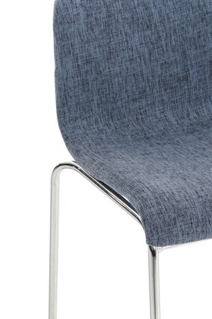 Barkruk Heovor Stof 4-Poot Frame Chroom, Blauw