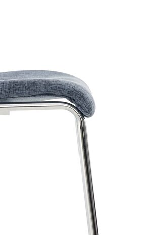 Barkruk Heovor Stof 4-Poot Frame Chroom, Blauw