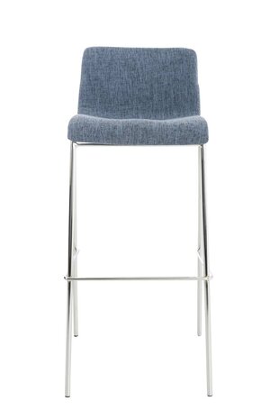 2-delige set barkrukken Heovor Stof 4-poot frame chroom, Blauw