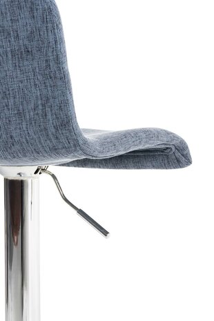 2-delige set barkrukken Heovor Stof chroom, Blauw