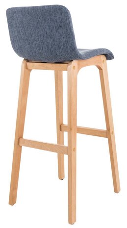 2-delige set barkrukken Heovor stof Natura, Blauw