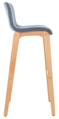2-delige set barkrukken Heovor stof Natura, Blauw