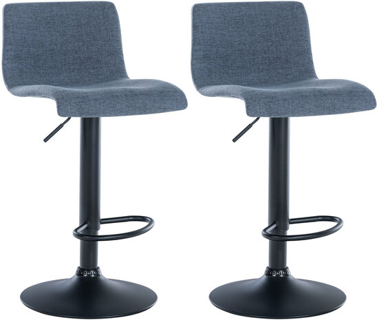 2-delige set barkrukken Bronfard stof, Blauw