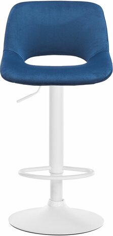 Barkruk Cemdan fluweel wit, Blauw
