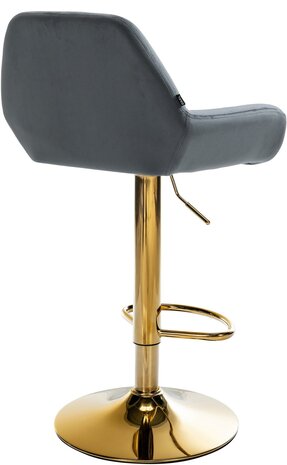 Barkruk Braga Goud Fluweel, Grijs