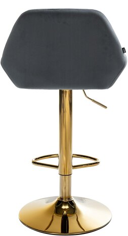 Barkruk Braga Goud Fluweel, Grijs