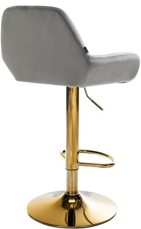 Barkruk Braga Goud Fluweel, Grijs
