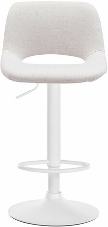 2-delige set barkrukken Cemdan stof wit, Creme