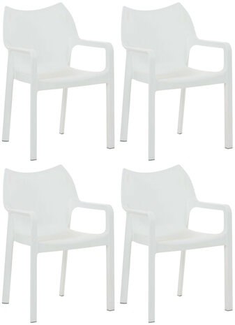 4-delige set stoel Davi, Wit
