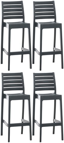4-delige set barkrukken Eras, Grijs