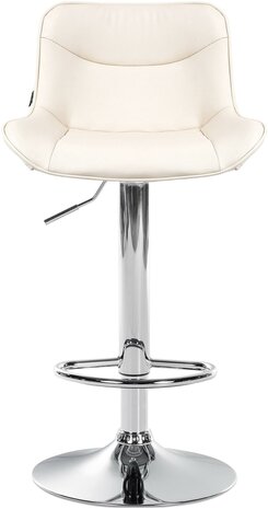 2-delige set barkrukken Venoro kunstleer chroom, Creme