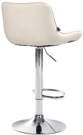 2-delige set barkrukken Venoro kunstleer chroom, Creme