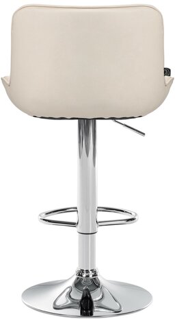 2-delige set barkrukken Venoro kunstleer chroom, Creme