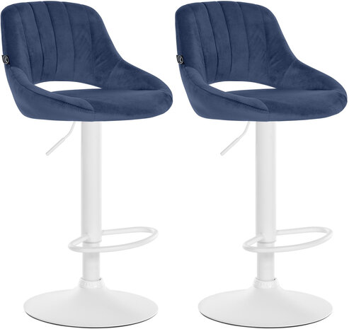 2-delige set barkrukken Melit fluweel W, Blauw