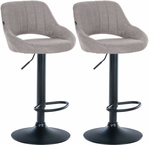 2-delige set barkrukken Melit stof B, Grijs