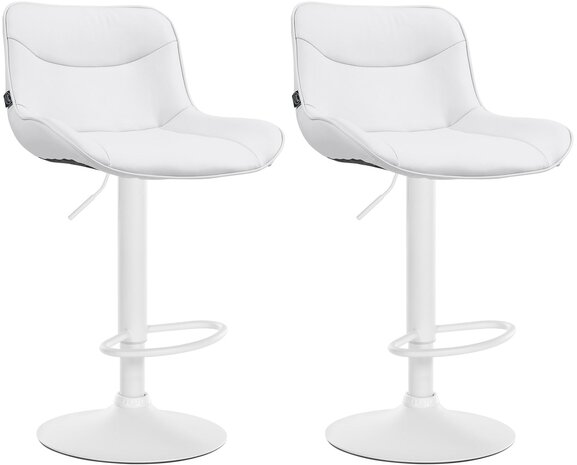 2-delige set barkrukken Venoro kunstleer wit, Wit