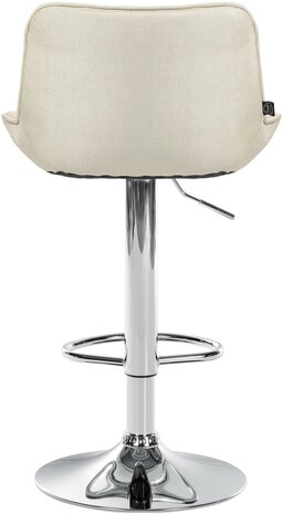2-delige set barkrukken Venoro stof chroom, Creme