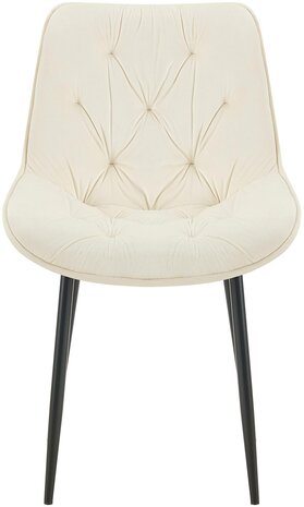 Eetkamerstoel Wellaca Fluweel, Creme