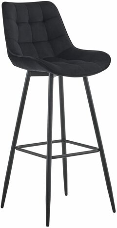 Barkruk Dortfard Fluweel, Zwart