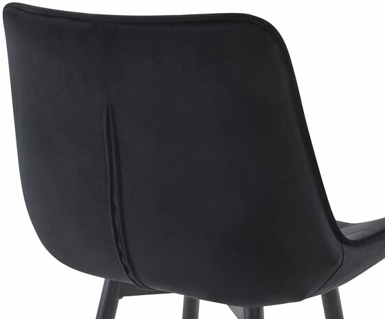 Barkruk Dortfard Fluweel, Zwart