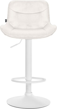 2-delige set barkrukken Venoro fluweel wit, Creme