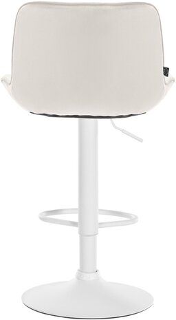 2-delige set barkrukken Venoro fluweel wit, Creme