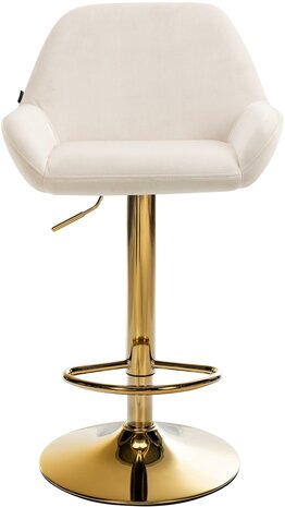 2-delige set barkrukken Braga Goud Fluweel, Creme
