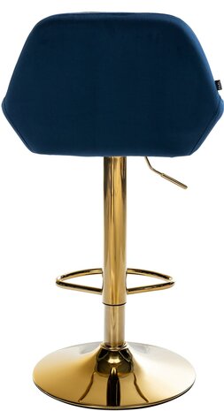 2-delige set barkrukken Braga Goud Fluweel, Blauw