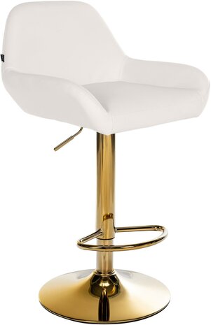 Barstoel Braga Goud Kunstleer, Wit