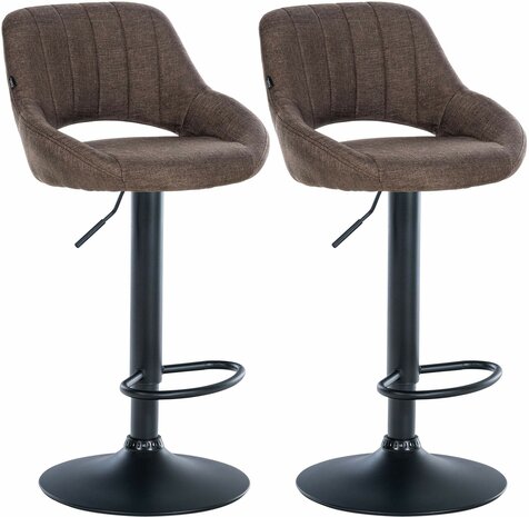 2-delige set barkrukken Melit stof B, Bruin