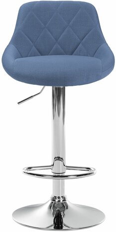 Barstoel Lozia Stof chroom, Blauw