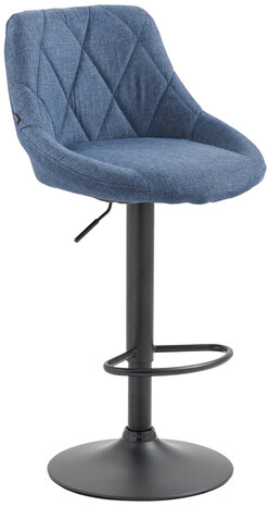 Barkruk Lozia Stof zwart, Blauw