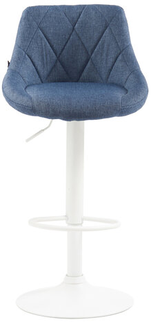 Barkruk Lozia Stof wit, Blauw