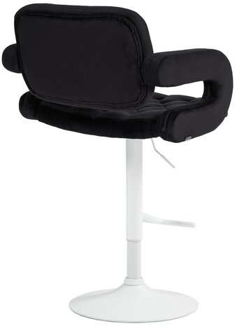Barkruk Diblun Fluweel wit, Zwart