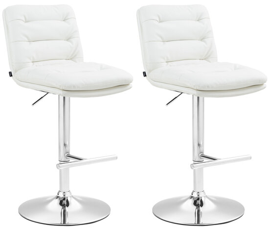 2-delige set barkrukken Dimir kunstleer chroom, Wit