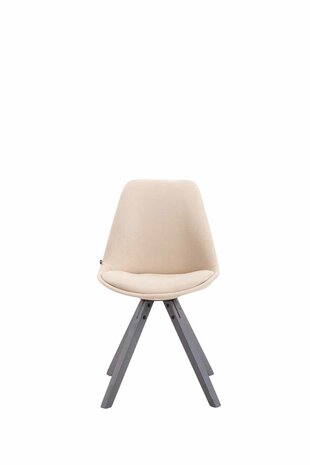 Bezoekersstoel Teulouso Stof Square grijs, Creme