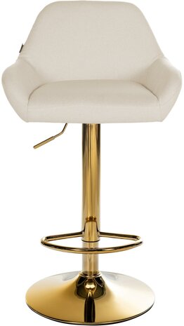 2-delige set barkrukken Braga Goud Stof, Creme