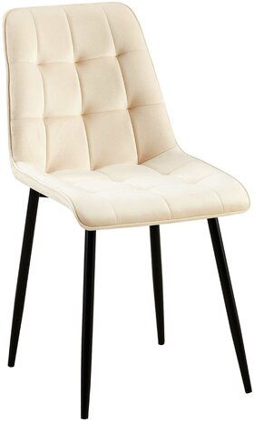 Eetkamerstoel Goffird Fluweel, Creme