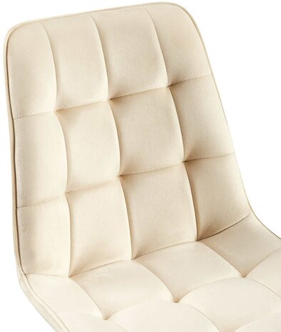 Eetkamerstoel Goffird Fluweel, Creme