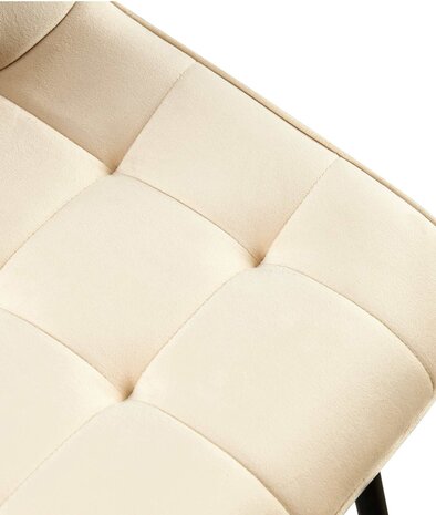 Eetkamerstoel Goffird Fluweel, Creme