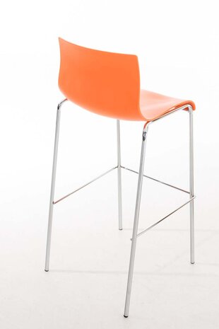 Barkruk Heovor Chroom 4-poots frame, Oranje